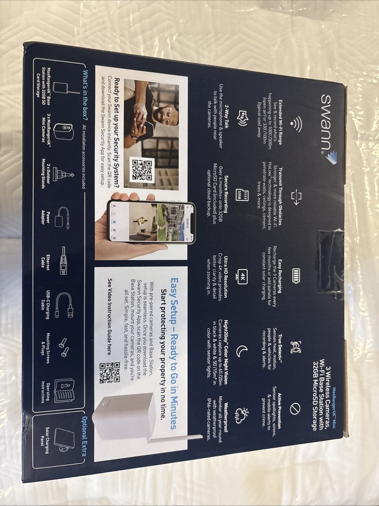 Swann MaxRanger Mini 4K Wireless Security System, 3-Pack
