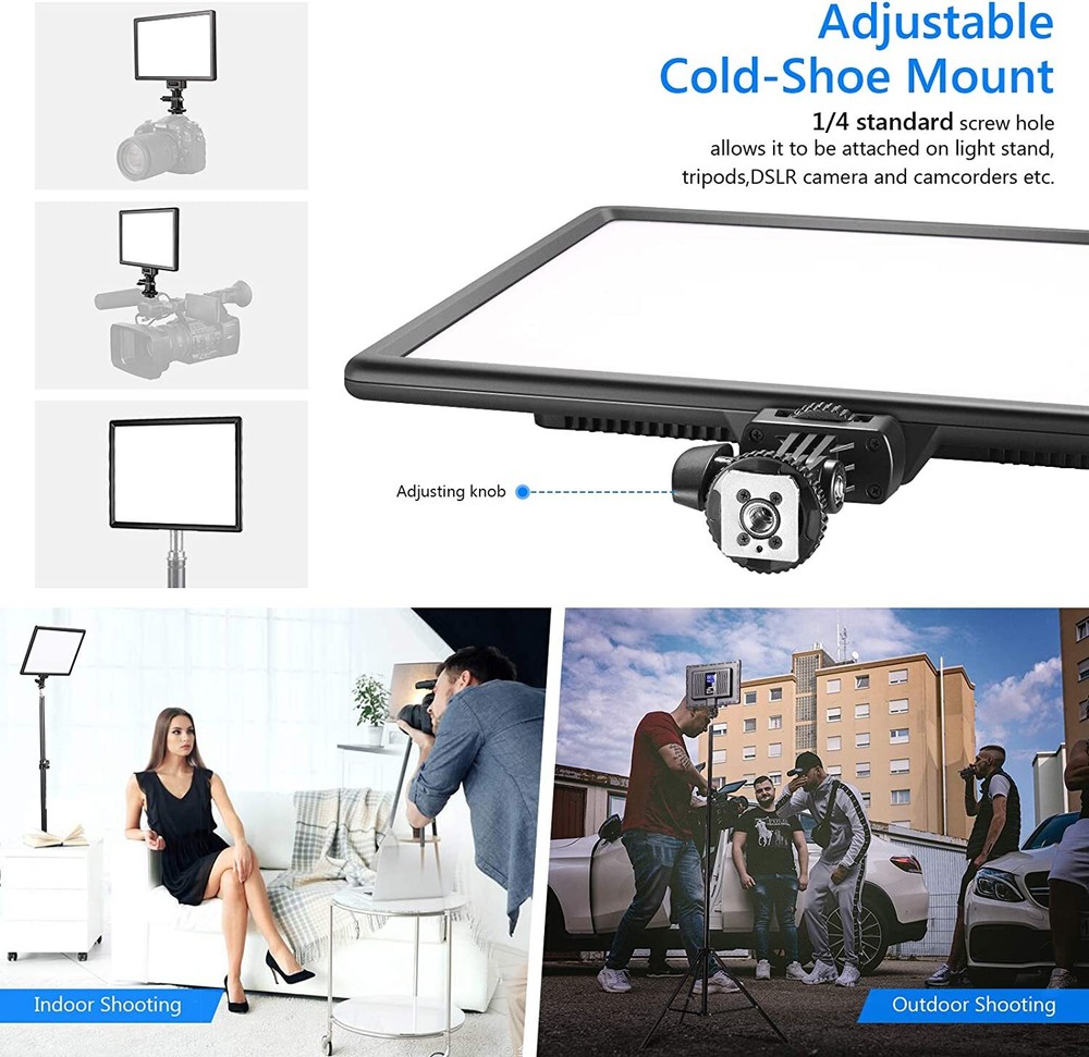 NEEWER Ultra-Thin Dimmable Bi-Color 192 LED Video Light Panel with LCD Display