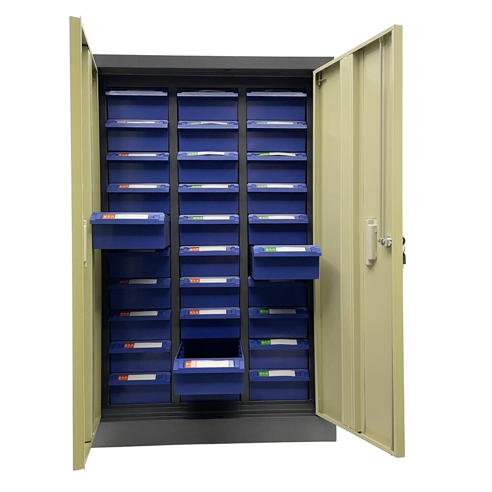 Large 30-Drawer Tool Cabinet with Doors for Organizing Wrenches Screws Nuts