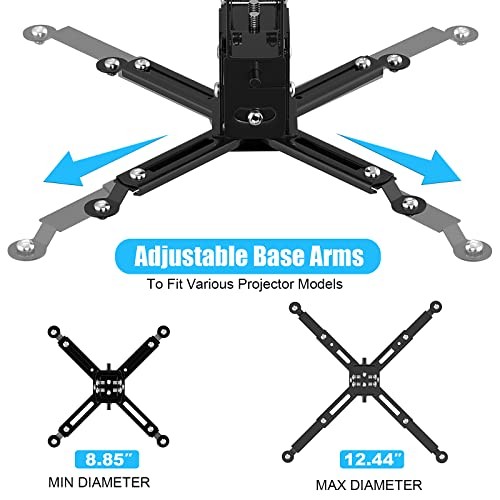 Projector Ceiling Mount, Universal Projector Mount Extendable Stand Black