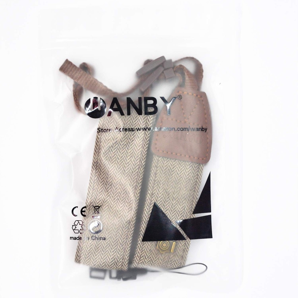 WANBY Camera Strap Brown Canvas Neck Shoulder with Quick Brown,