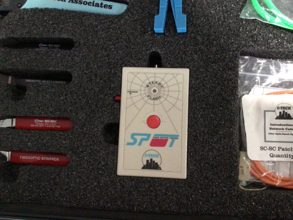 C-Tech Fiber Optic Tool Kit Strippers Crimpers SPOT Tester Case training system