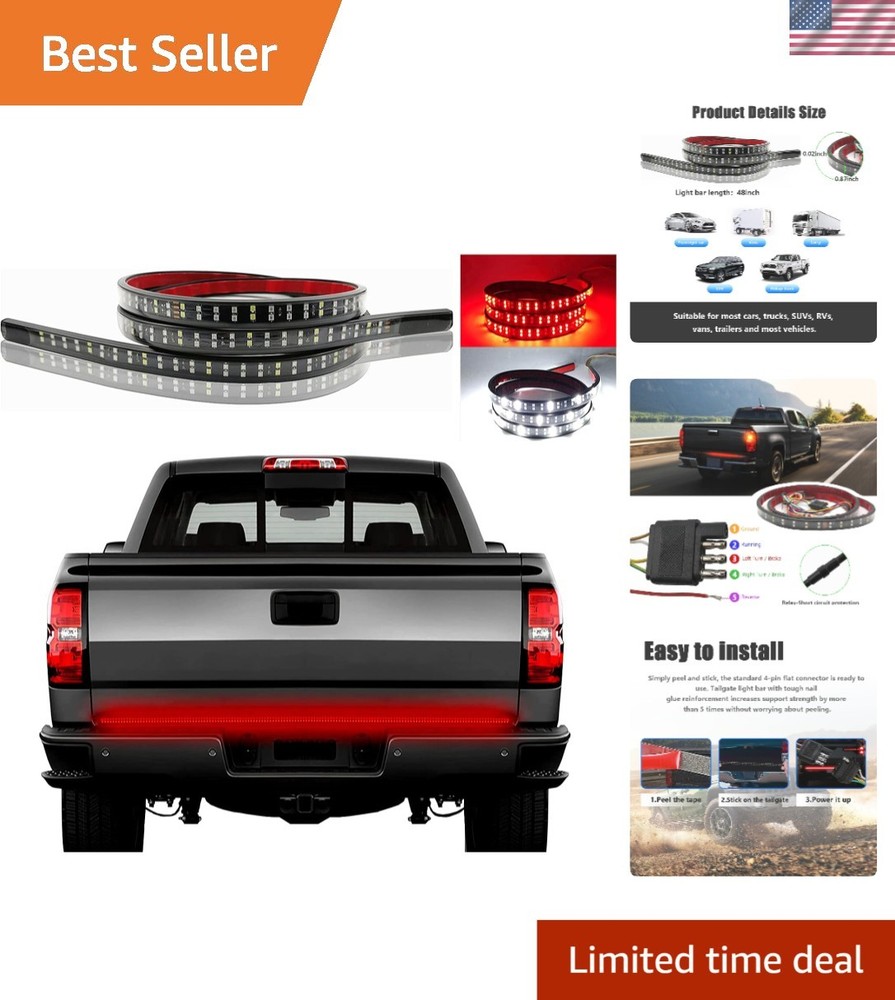 Bright & Durable 48" Double Row LED Tailgate Light Bar for Enhanced Visibility