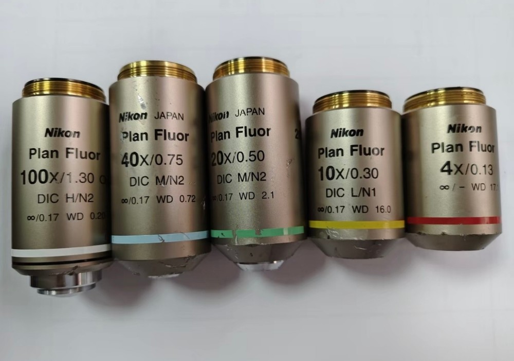 Nikon DIC Microscope objective Plan Fluor 4/10/20/40/100 Infinity suit