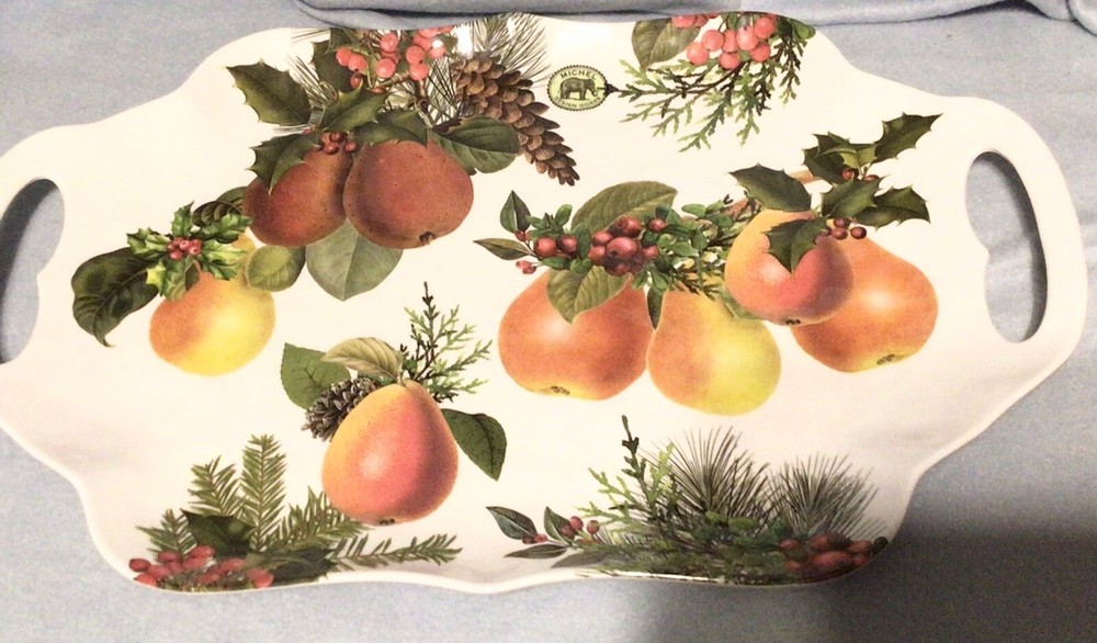Michael Melamine Christmas Tray In A Pear Tree Design New