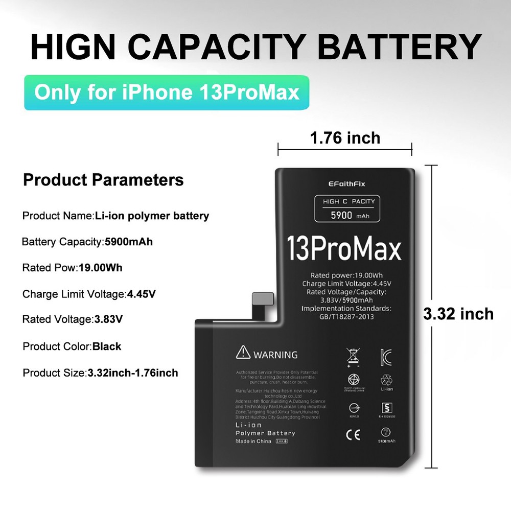 5900mAh OEM Internal Replacement Battery For iPhone 13 Pro Max Premium Quality