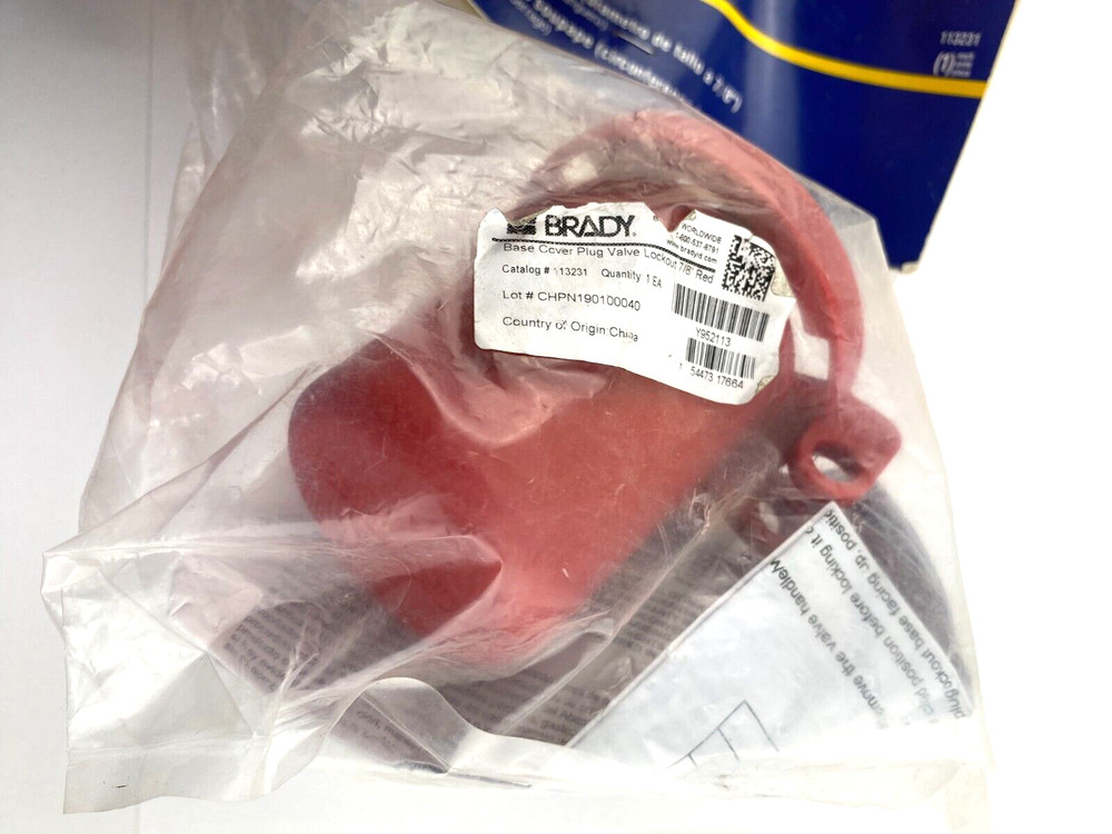 Brady 113231 Base Cover Plug Valve Lockout 7/8" RED