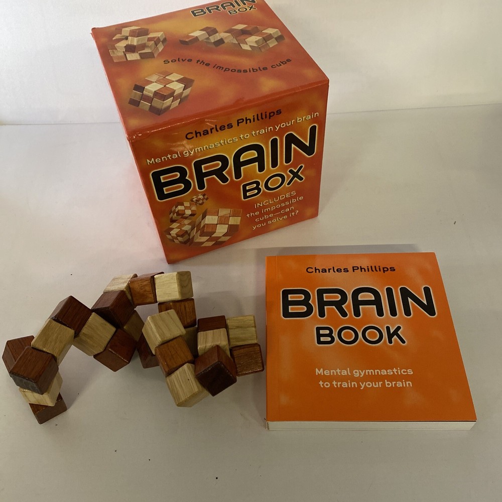 Brain Box Cube Puzzle & Brain Book by Charles Phillips In Box 2006 No Solutions