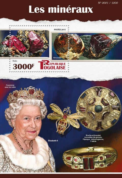 2015 TOGO MNH. MINERALS   |  Y&T Code: 1056  |  Michel Code: 6987 / Bl.1213