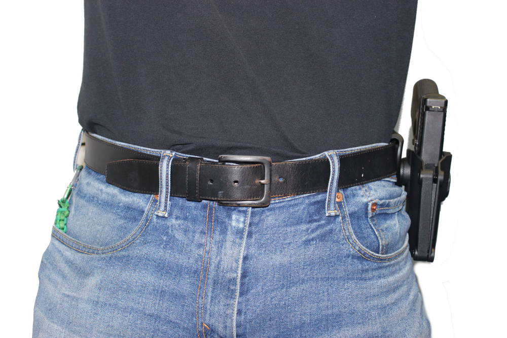Left Handed Universal Level 2 OWB Gun Paddle Holster w/ Quick Release Button