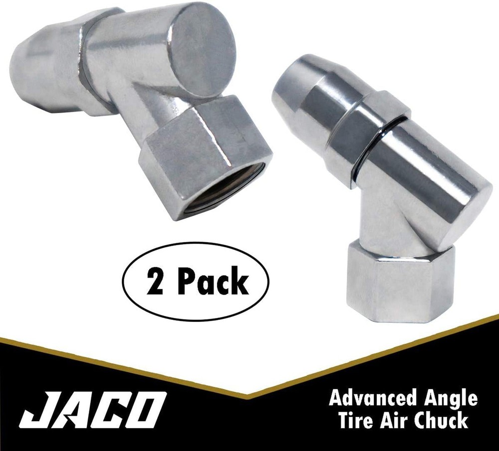 JACO Advanced Angled Tire Air Chuck - 1/4" NPT (2 Pack) (Open Flow)
