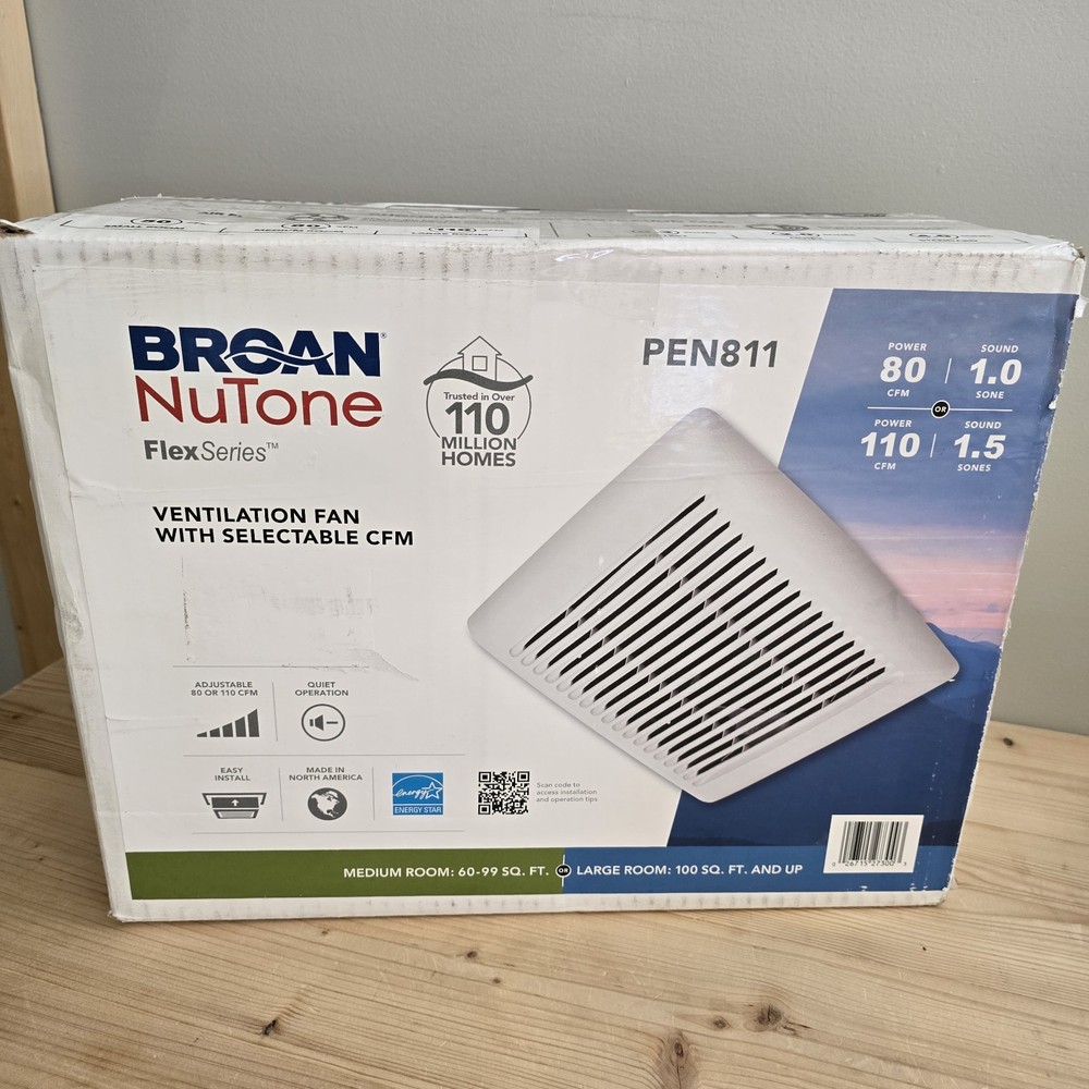 Flex Series 80-110 Selectable CFM, Room Side Installation, Bathroom Ceiling...