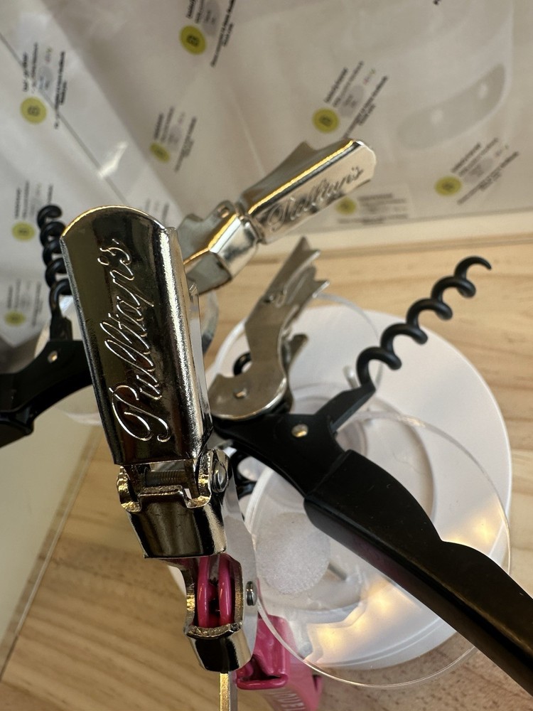 3-Pk Pulltap’s Professional Double-hinged Waiter's Corkscrew with Pulltap's Logo