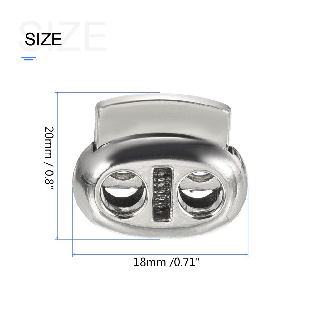 30pcs Plastic Cord Lock End Toggle Double Hole Spring Stopper Cord Stops
