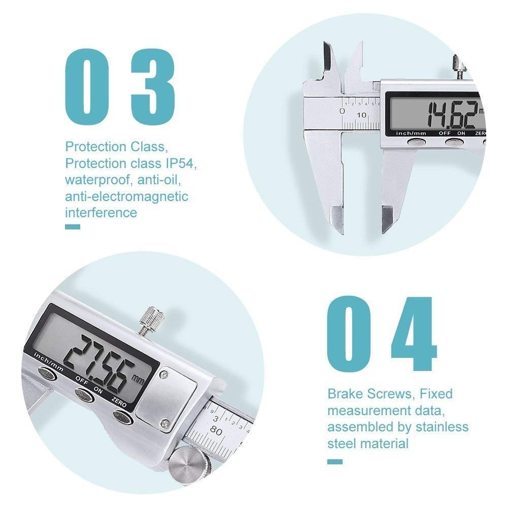 Precision 6 Inch Vernier Caliper, Inch/Millimeter Conversion