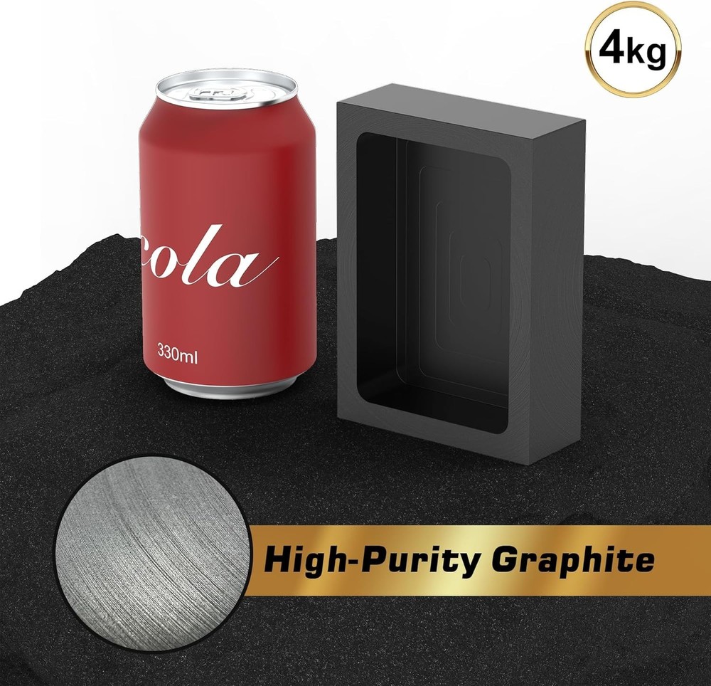 Compact 4kg Graphite Ingot Mold - Effortless Metal Release for Casting Precision