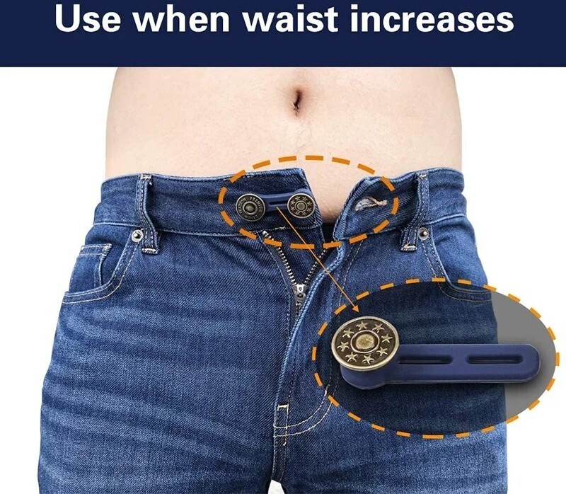 4PCS Expander Button Pants Waist Extender Metal Adjustable Retractable For Jeans