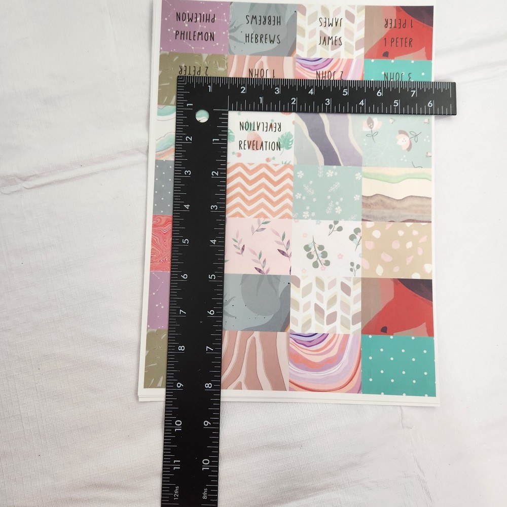 Bible Tabs Laminated Old and New Testament Uniform Theme 84 Tabs colorful