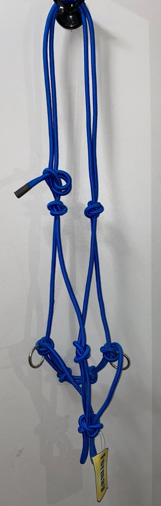 NEW BLUE FORMAY SIDEPULL ROPE HALTER WITH RINGS