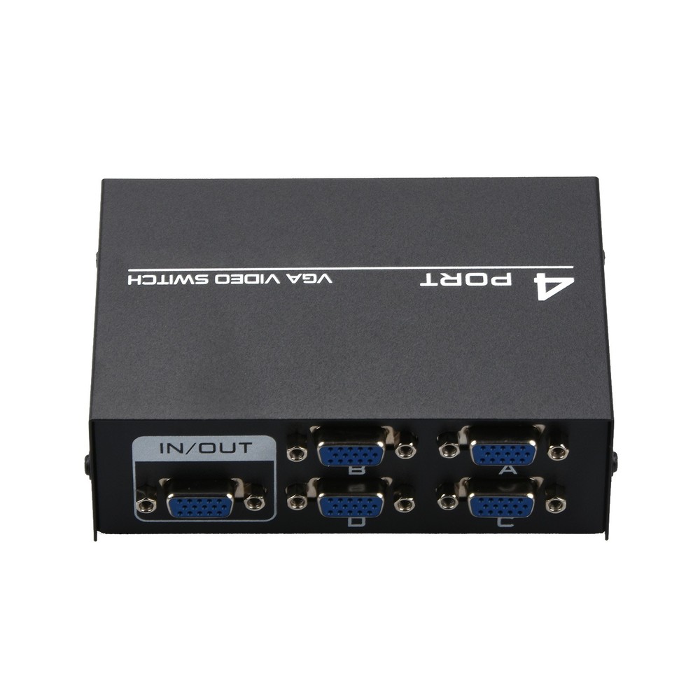 New 4Port VGA Switch Video Selector Switcher Box 4 Input 1 Output 4x1 VGA Switch