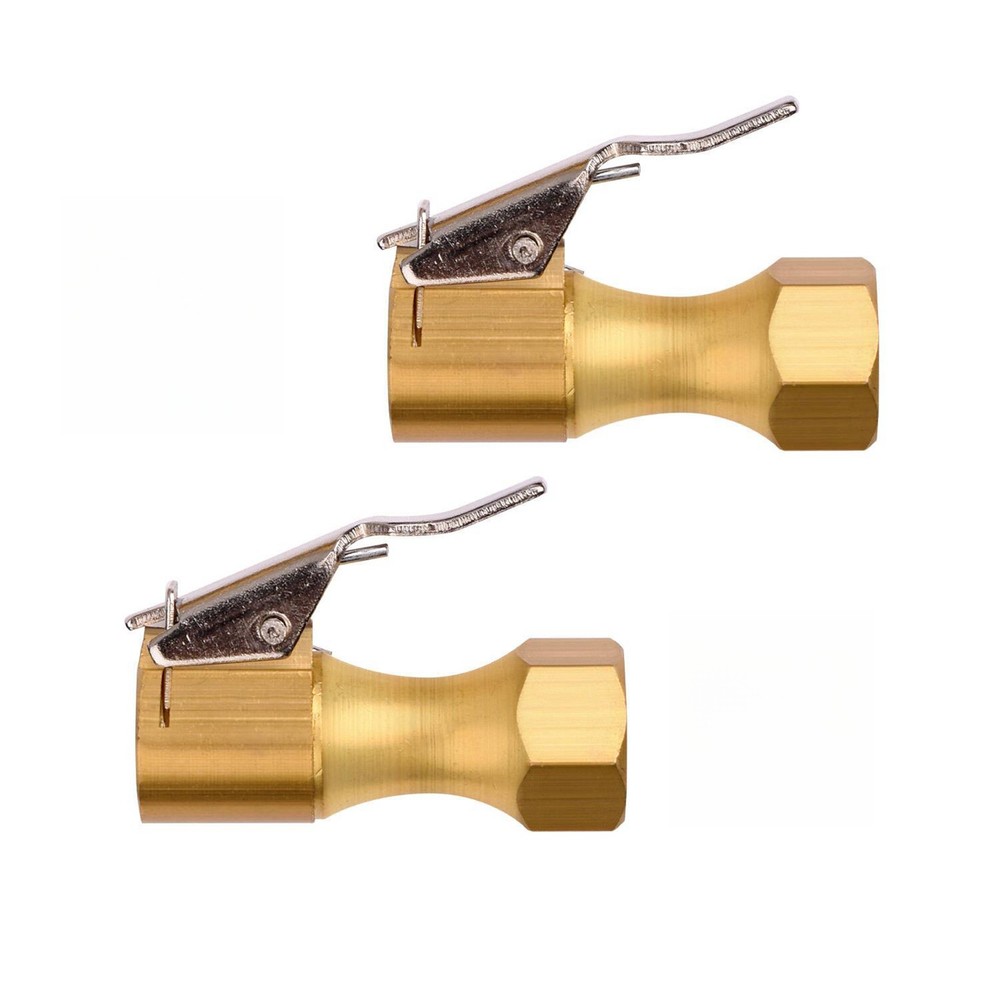 2Pcs 8mm Open Flow Air Chuck with Lock Connector Tire Inflator Valve