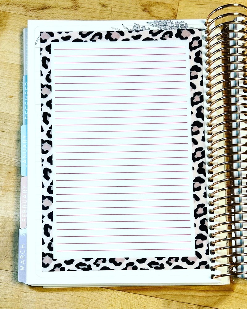 Lined Notes Lists Dashboard 4 use with ErinCondren A5 Coil Spiral Planner~