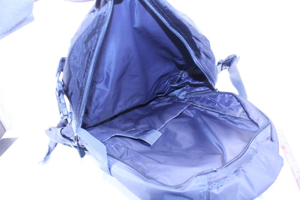 Backpack Multiple Pockets Adjustable Padded Straps Zip Close Grey Black