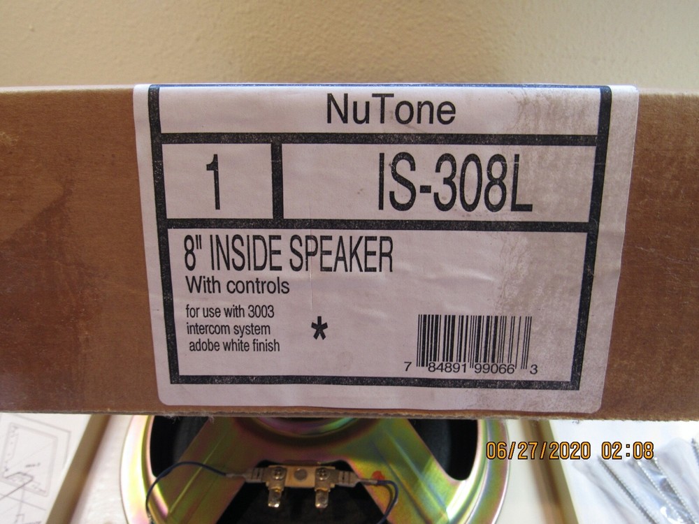 Nutone IS-308L 8" Inside Speaker With Controls Adobe White for IM-3003 System