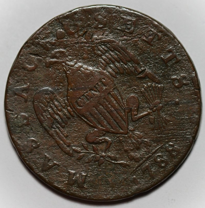 1788 Massachusetts Colonial Copper Cent