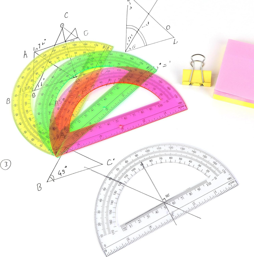 Plastic Protractor Math Protractors 180 Degrees for Geometry Classroom Student S