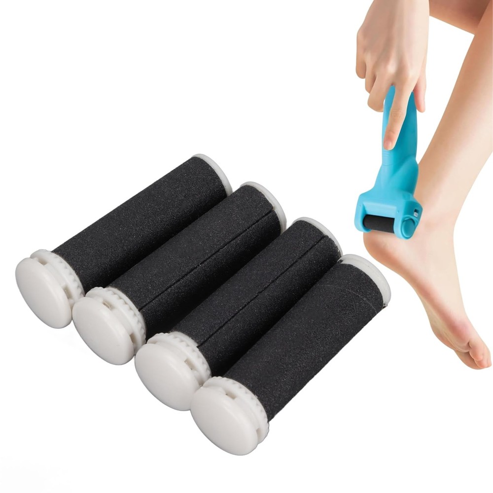 Foot File Replacement Grinding Head, 4Pcs Electric Roller Black