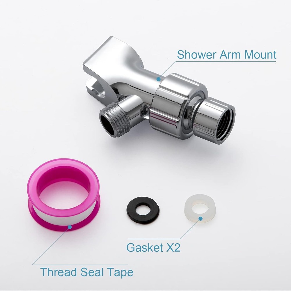 OFFO Shower Head Holder for Handheld Head, Adjustable Chrome