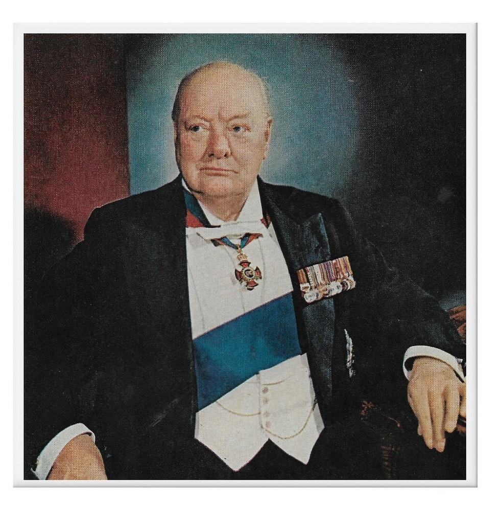 Winston Churchill 4x4 Ceramic Coasters Handmade