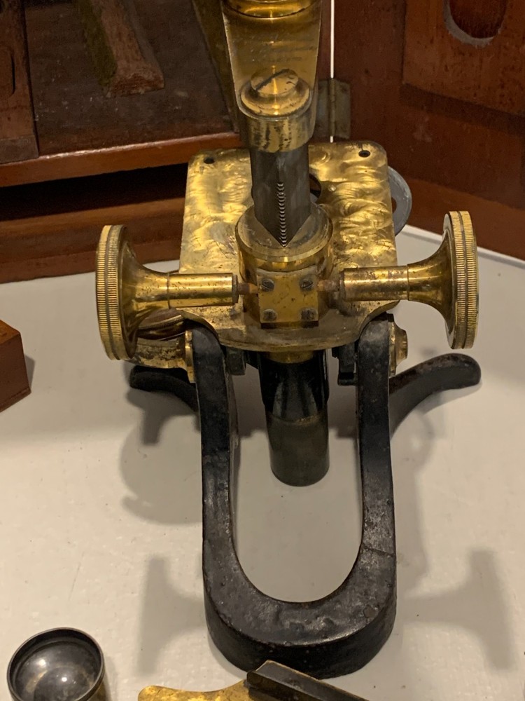 ANTIQUE MICROSCOPE EG WOODS LONDON