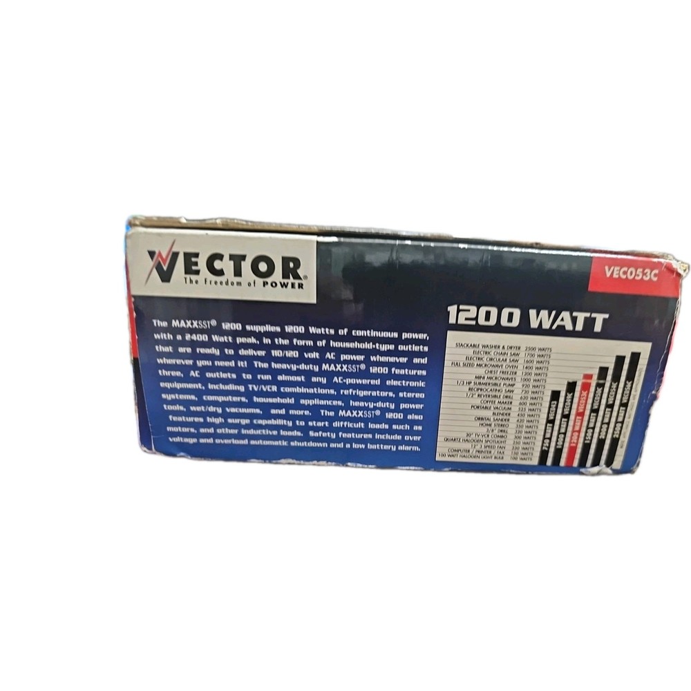 Vector 1200 Watt Power Inverter Without Cable ONLY UNIT