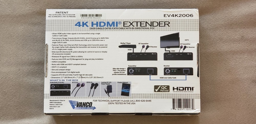 Vanco EV4K2006 Evolution 4K HDMI Extender