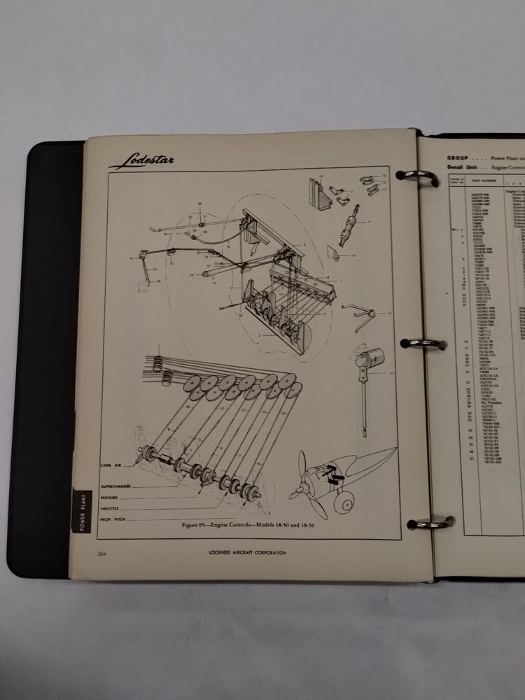 Lockheed Lodestar Model 18 Maintenance Parts Catalog-Original