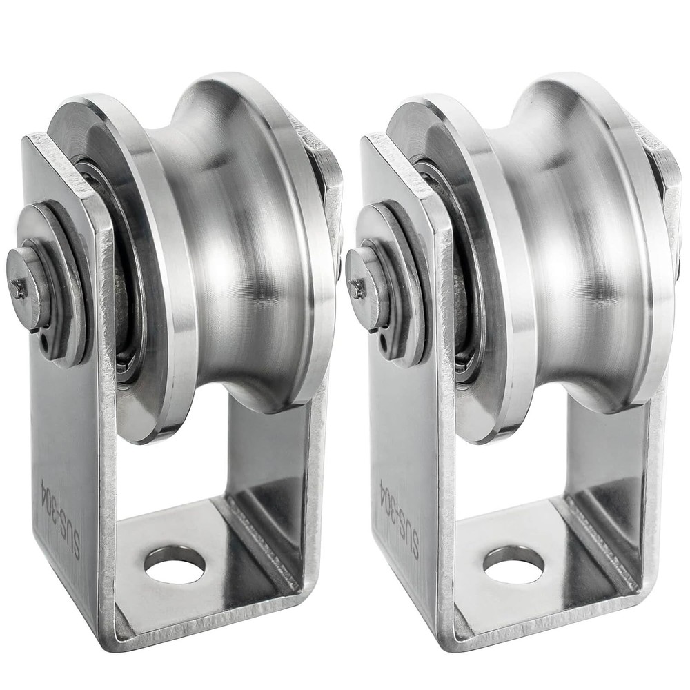 Stainless steel cable pulley wheel bearing inside two pack