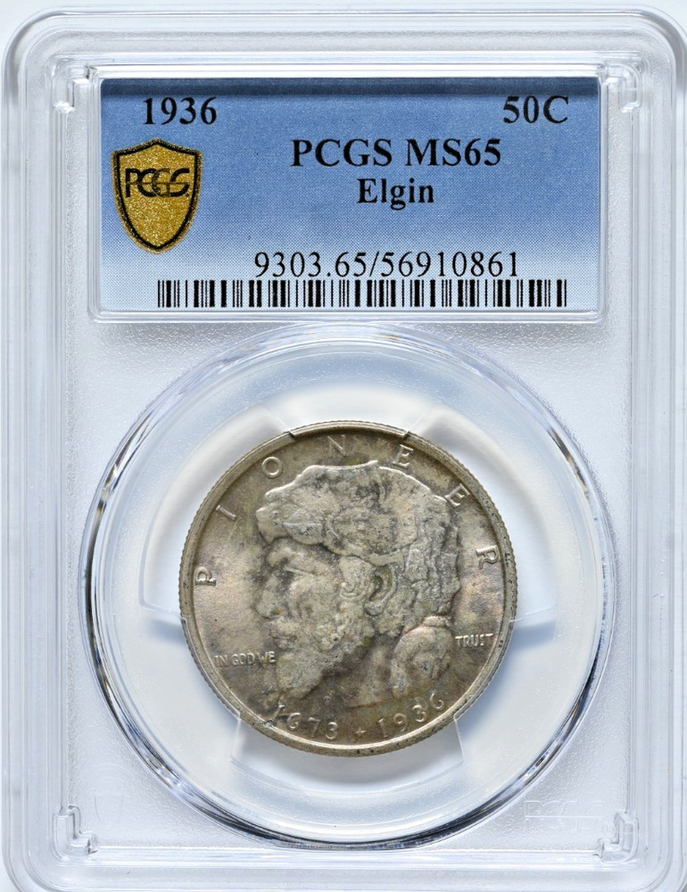 1936 50C Commemorative Half Dollar PCGS Graded MS65 Silver Coin Elgin