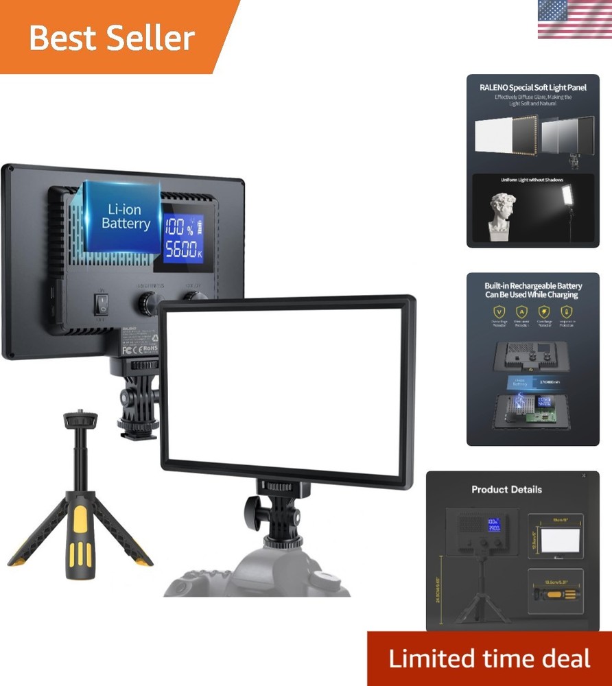 Fully Adjustable LED Video Light Panel for Stunning Live Streams & Photography