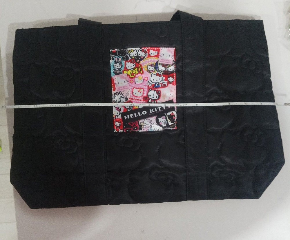 Hello Kitty 50 anniversary quilted black bag with zipper