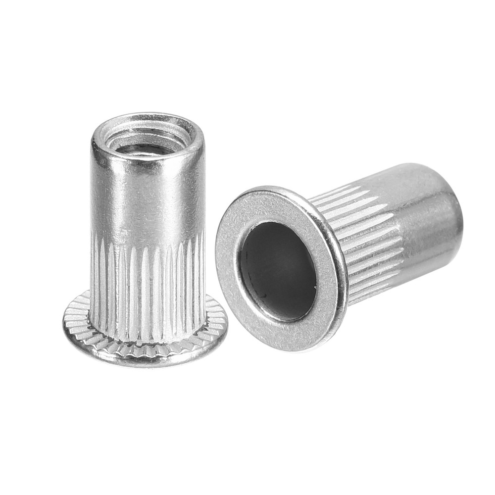#10-24 Rivet Nuts, 20pcs 304 Stainless Steel Flat Head Threaded Insert Nuts