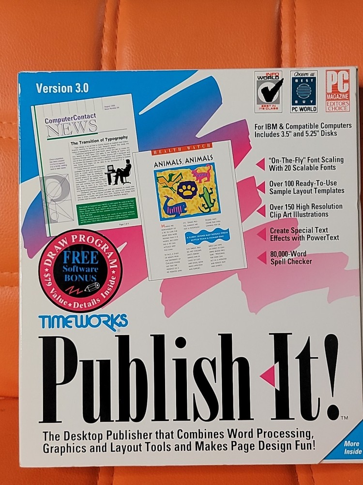 Vintage Timeworks Publish It! Version 3.0 (Windows PC IBM Floppy, 1992) Complete