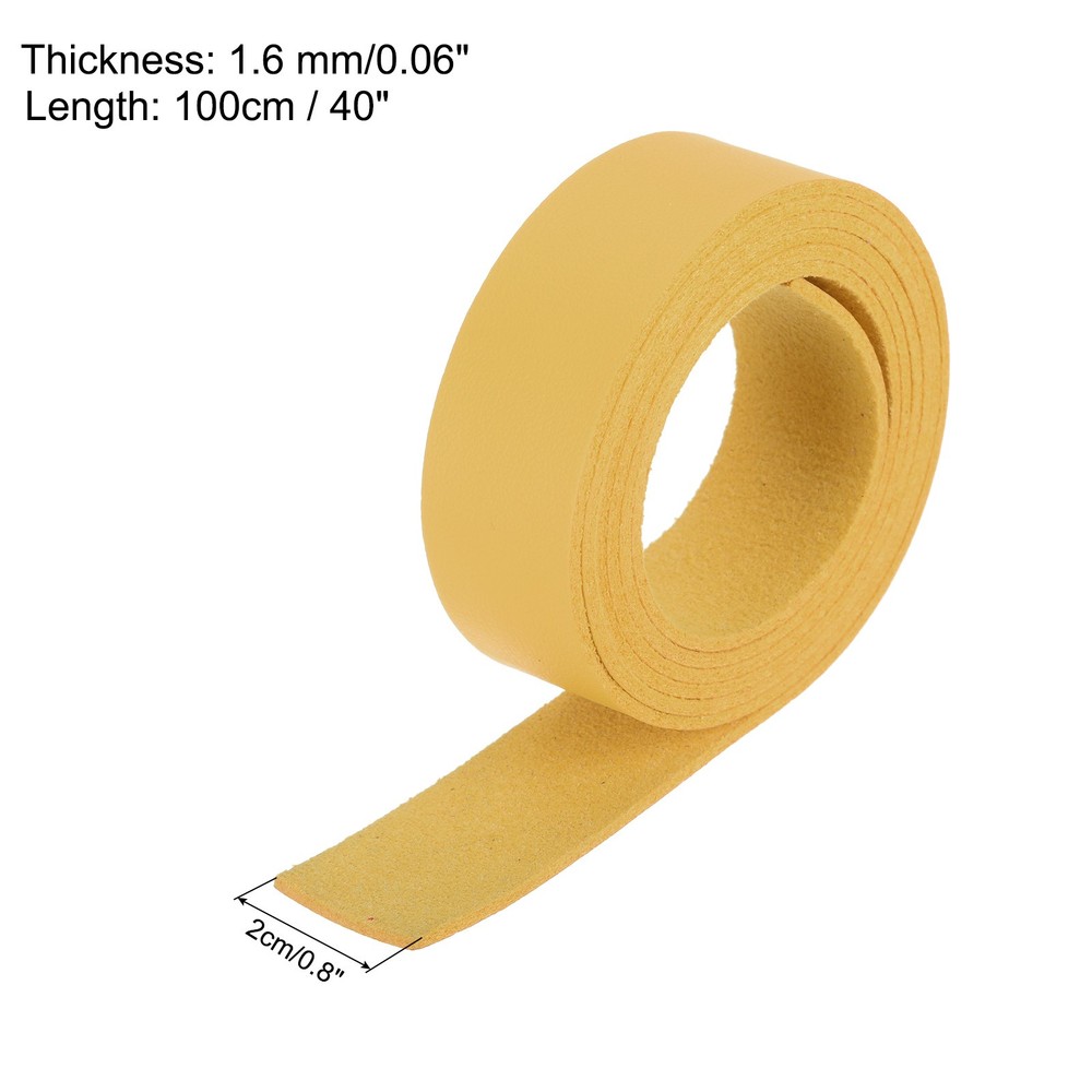 Leather Straps Strip Belt 2cm(0.8" Width) Leather Strips Yellow