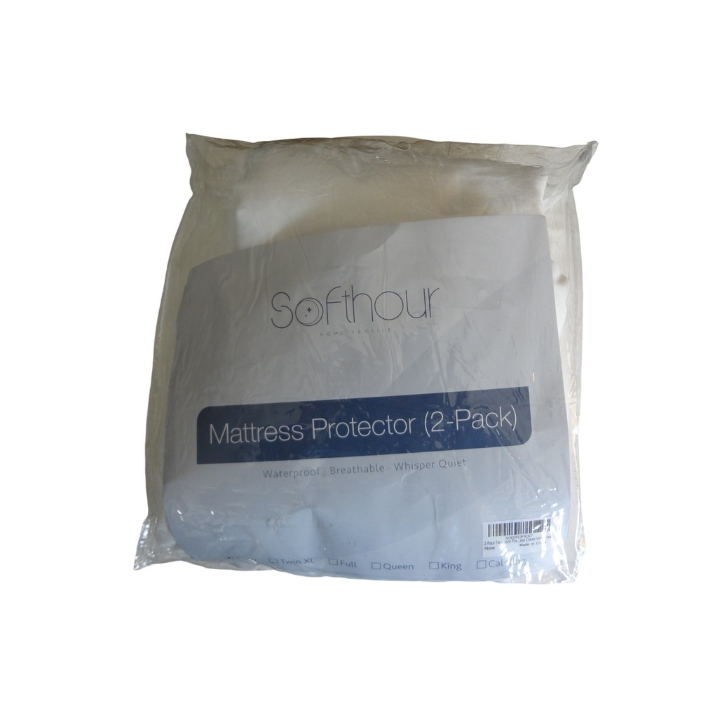 Softhour Mattress Protector 2 Pack Twin Size Waterproof Breathable Whisper Quiet
