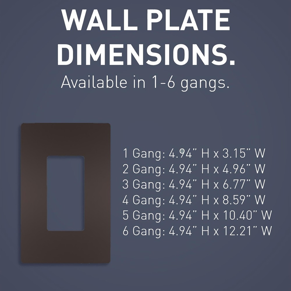 Dark Bronze Low Profile Wall Plate Modern Design Easy Install Scratch Resistant