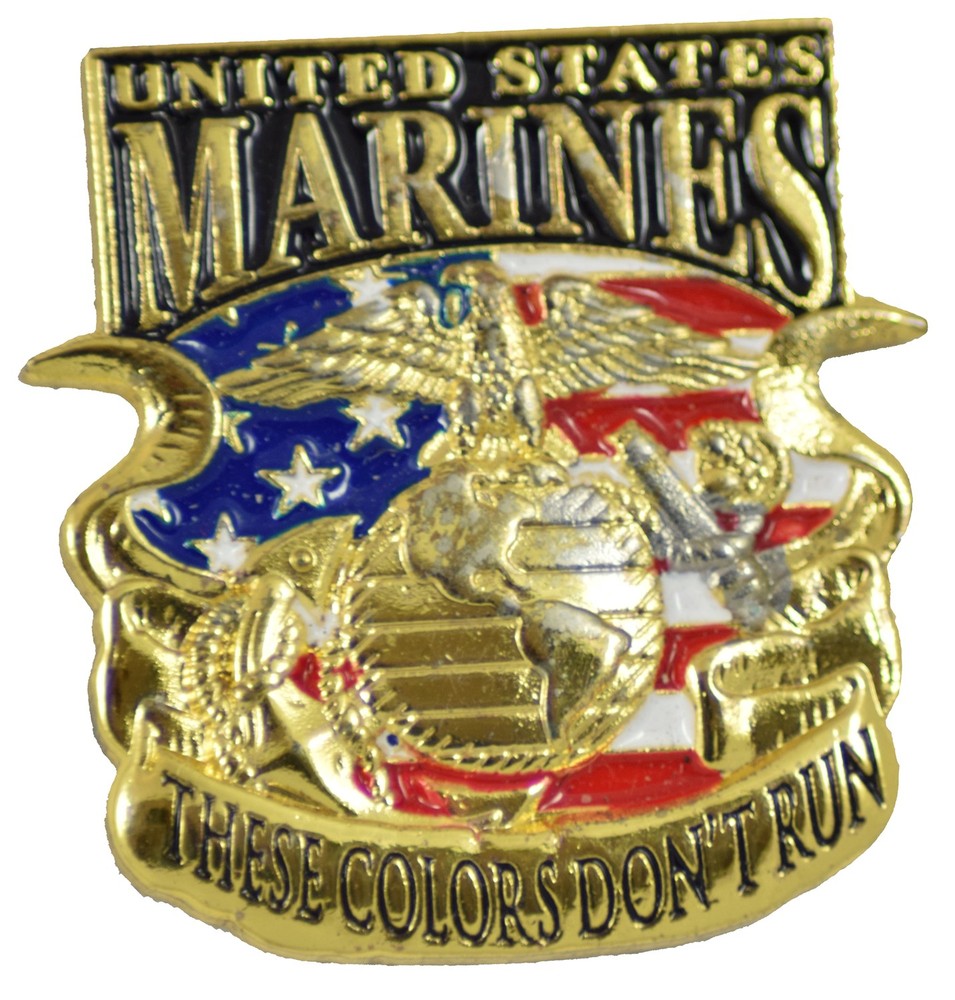 USMC Never Run Pin