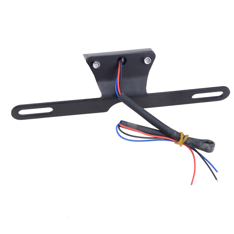 Motorcycle License Plate Holder Tail White Light Bracket Mount Universal