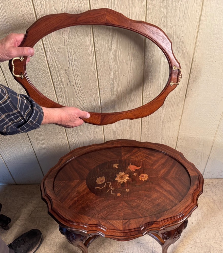 Antique Inlaid Depression Era Parlor Table