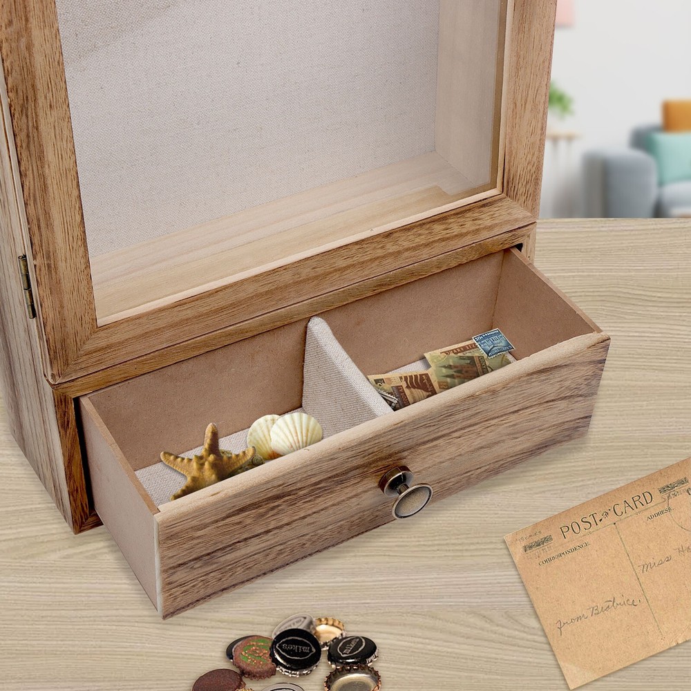 Shadow Box Display Case Large 11x16 Shadow Box Picture Frame W/ Drawer